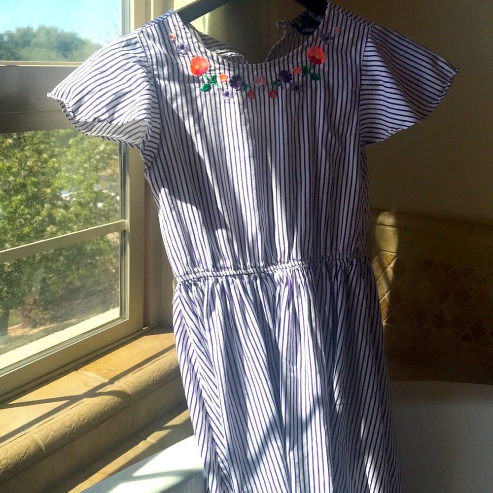 Purple striped dress for young women